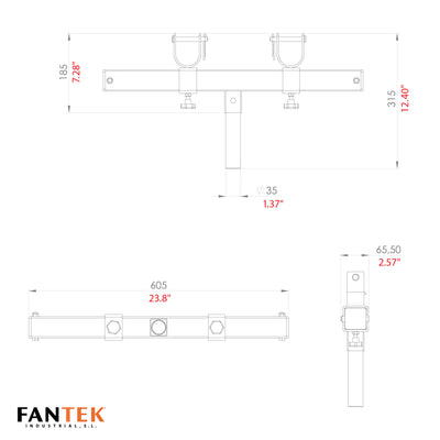 ProX FANTEK Universal Trusss Bracket Adjustable T-Adapter for all Top Load Center Lifting Towers Black