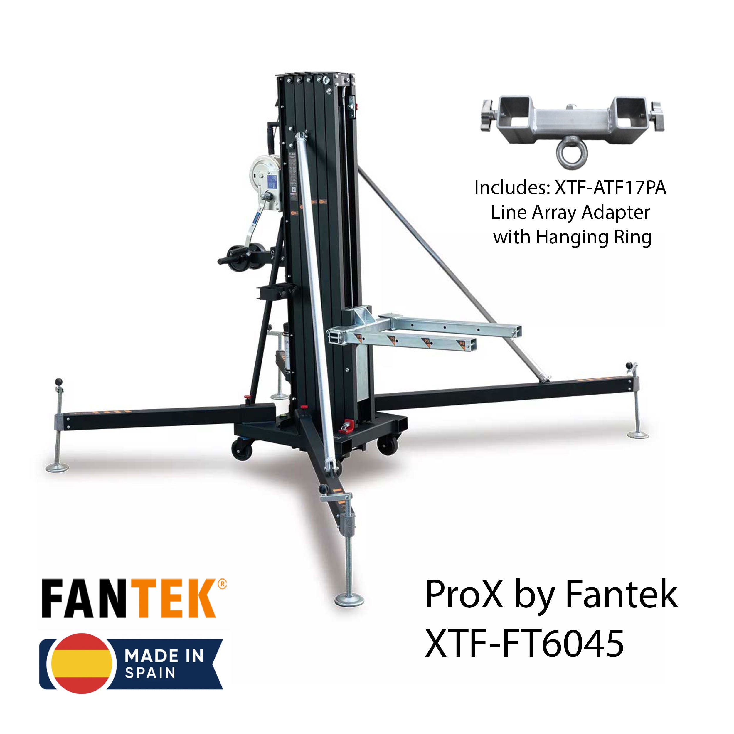 ProX FANTEK Spain Compact Front Loading Lifting Line Array Systems Tower 728 lbs Cap Max Height 19.52ft Incl Line Array Adapter New