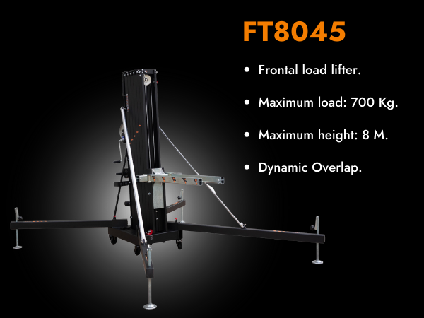 ProX FANTEK Spain Compact Front Loading Lifting Line Array Systems Tower 992 lbs Cap Max Height 26 ft Incl Line Array Adapter