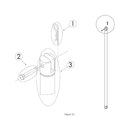 ProX Short Fantek Lifting Tower Tie Rod Pin for Frontal Aluminum Components - Outrigger Pin