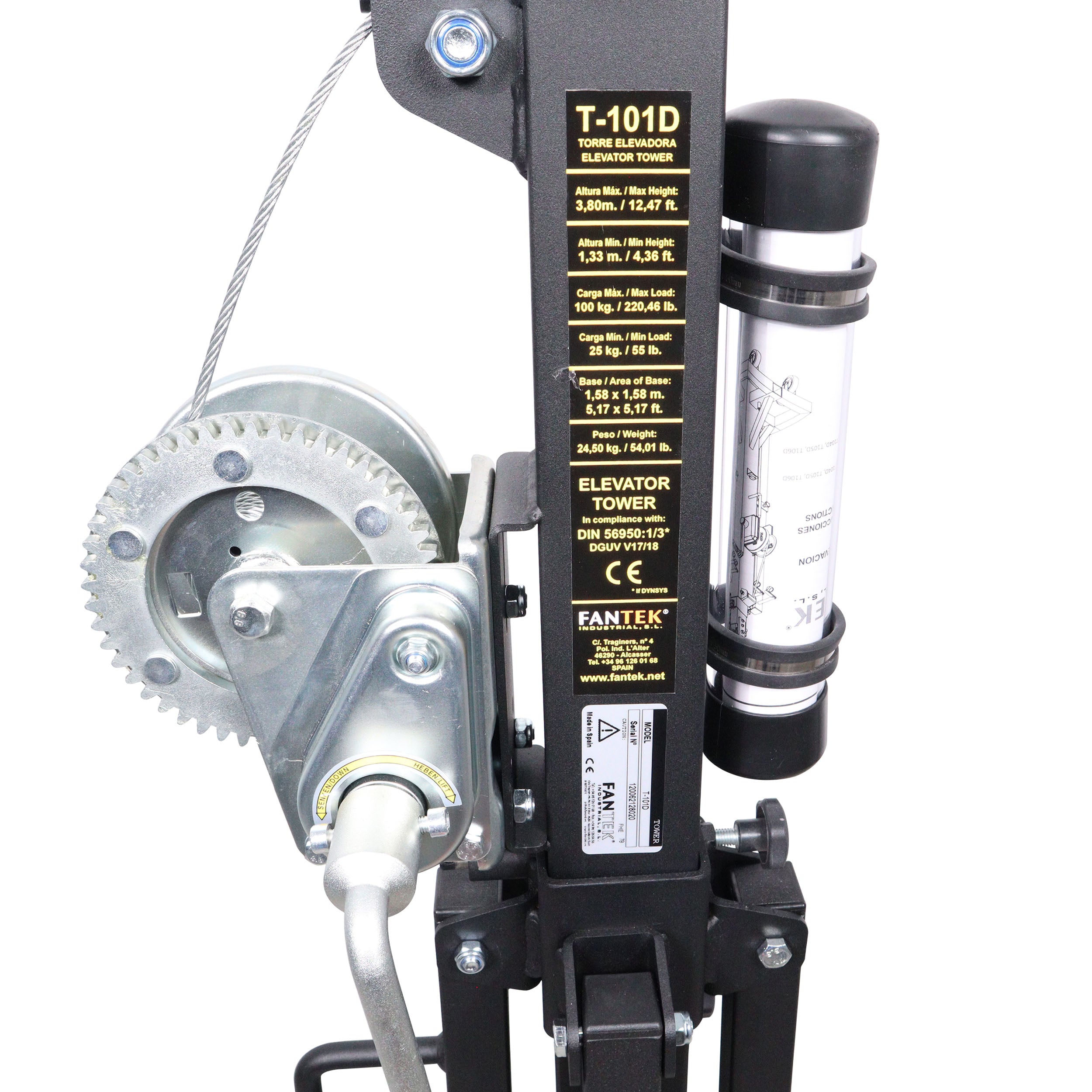 ProX Top Loading Truss Lifting Tower - Capacity 220 lbs Max Height 12.47 ft - Made in Spain by Fantek