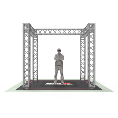 ProX Tradeshow Booth 10.11 W X 9.42 L X 9.20 FT H with H Shape Design in center - 2mm Heavy Duty Truss
