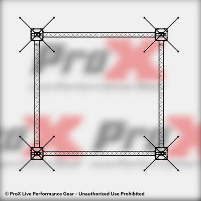ProX F34 Stage Shed Slant Sloping Roofing Truss System with Ground Support and Chain Hoists – 20x20x23 Ft.