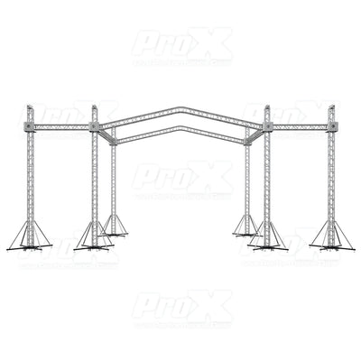 ProX 12D PR2 Stage Roofing System with 7 Ft Speaker Wings and 6 Chain Hoists | 30 Ft W x 20 Ft L x 23 Ft H