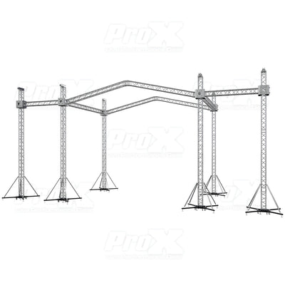 ProX 12D PR2 Stage Roofing System with 7 Ft Speaker Wings and 6 Chain Hoists | 30 Ft W x 20 Ft L x 23 Ft H