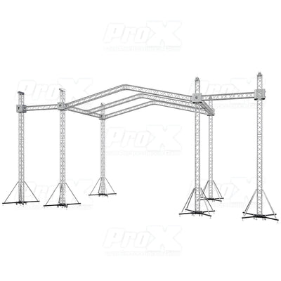 ProX 12D PR3 Stage Roofing System with 7 Ft Speaker Wings and 6 Chain Hoists | 30 Ft W x 20 Ft L x 23 Ft H