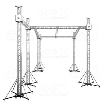 ProX 12D PR3 Stage Roofing System with 7 Ft Speaker Wings and 6 Chain Hoists | 30 Ft W x 20 Ft L x 23 Ft H