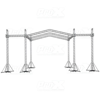 ProX 12D PR3 Stage Roofing System with 7 Ft Speaker Wings and 6 Chain Hoists | 30 Ft W x 20 Ft L x 23 Ft H