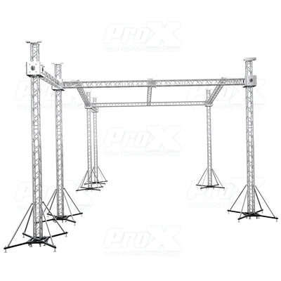 ProX 12D Stage Roofing System 30'W x 30'L x 23'H & Speaker Wings - Incl 6 Chain Hoist
