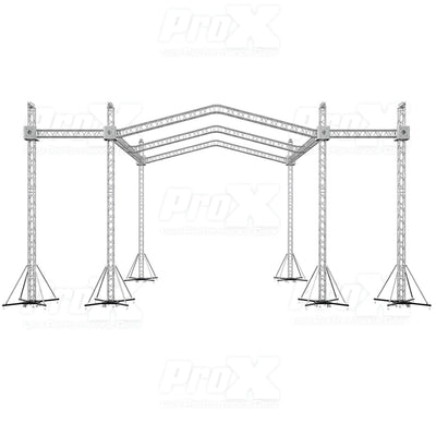 ProX 12D Stage Roofing System 30'W x 30'L x 23'H & Speaker Wings - Incl 6 Chain Hoist