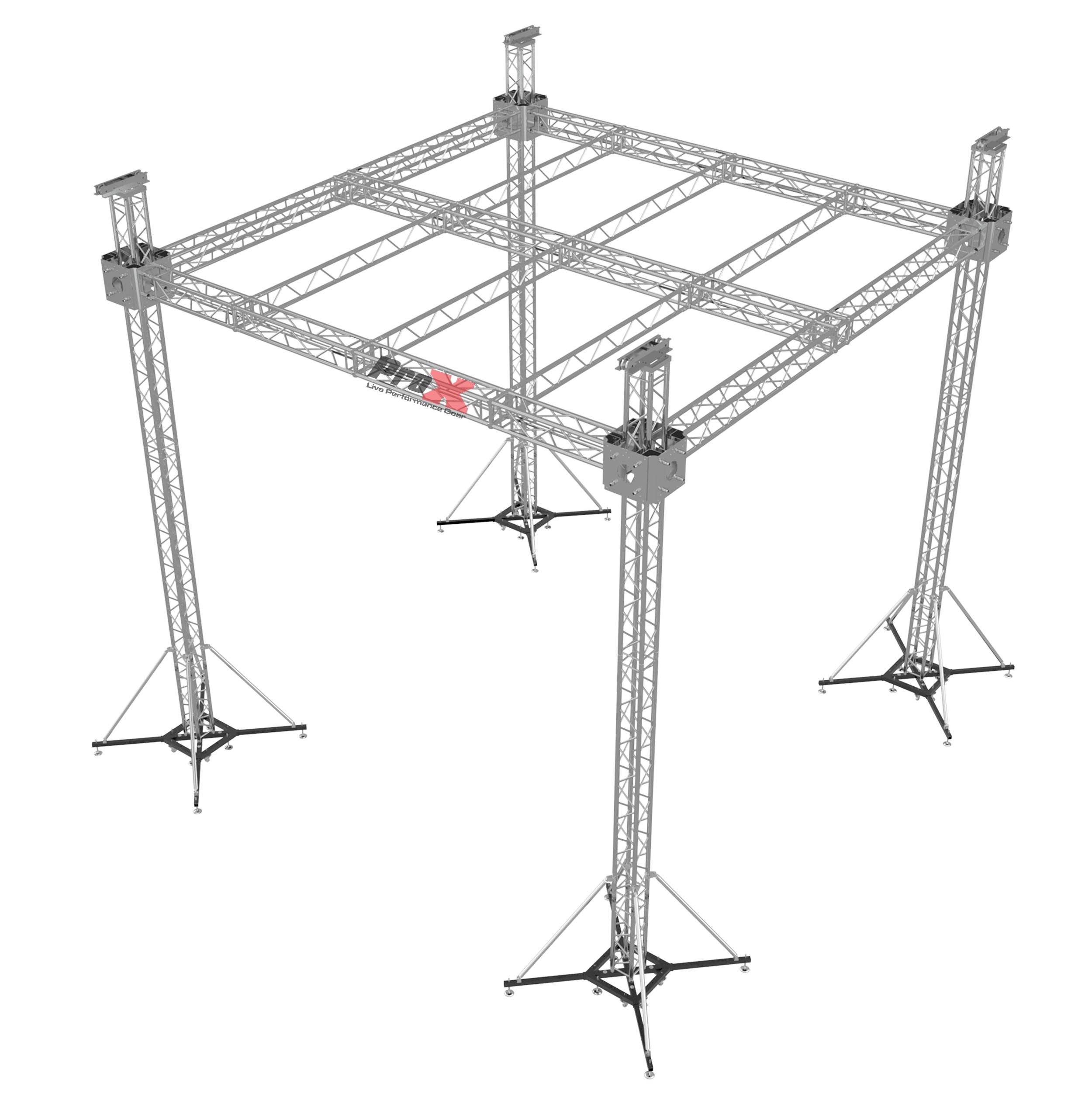 ProX F34 Stage Roofing Truss System with Ground Support, Truss and Chain Hoists – 32x32x23 Ft.