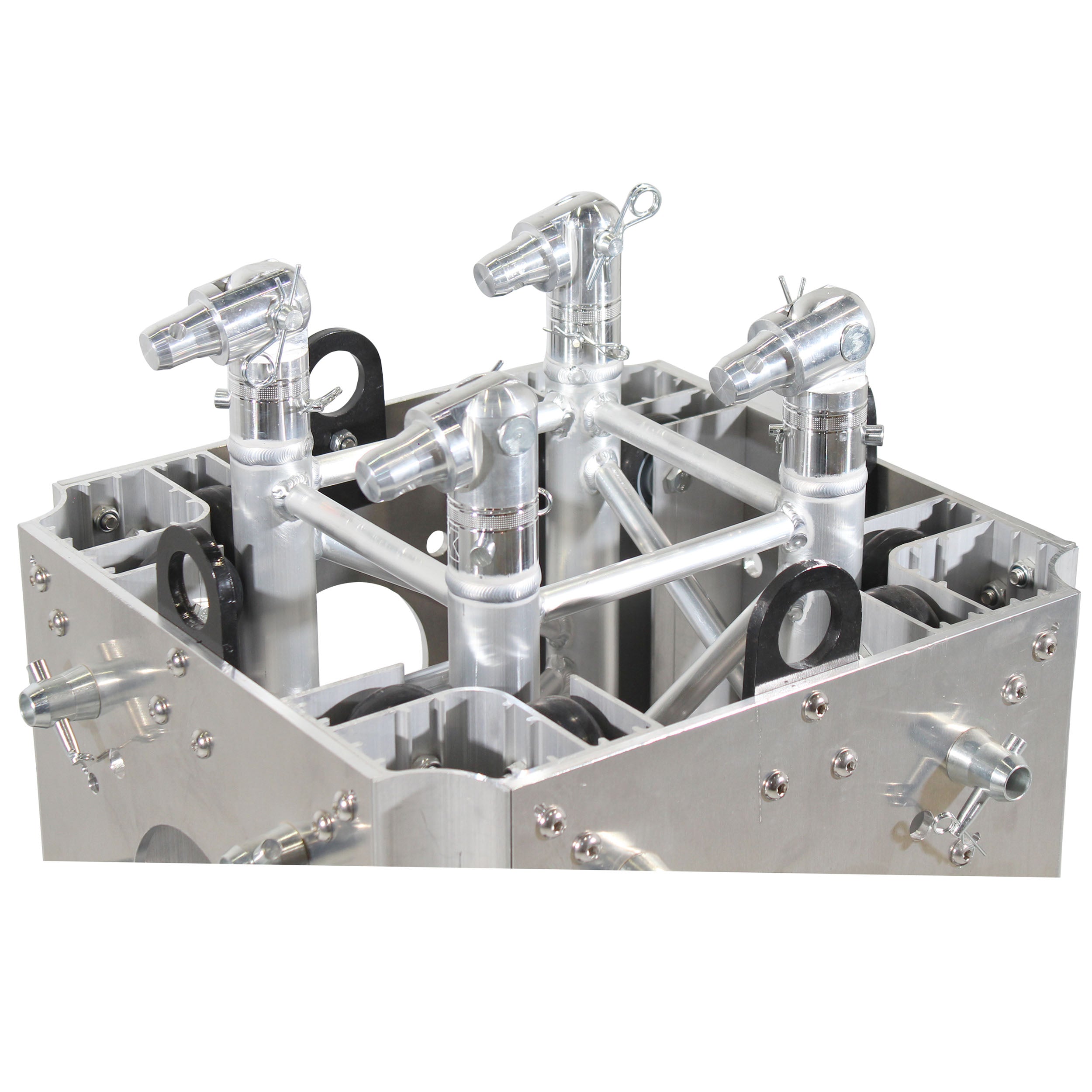 ProX Truss Tower Stage Roofing System Package -Top Block | Hinges | Base | Outriggers and 3.28 Ft. 2 mm Wall Truss Segment