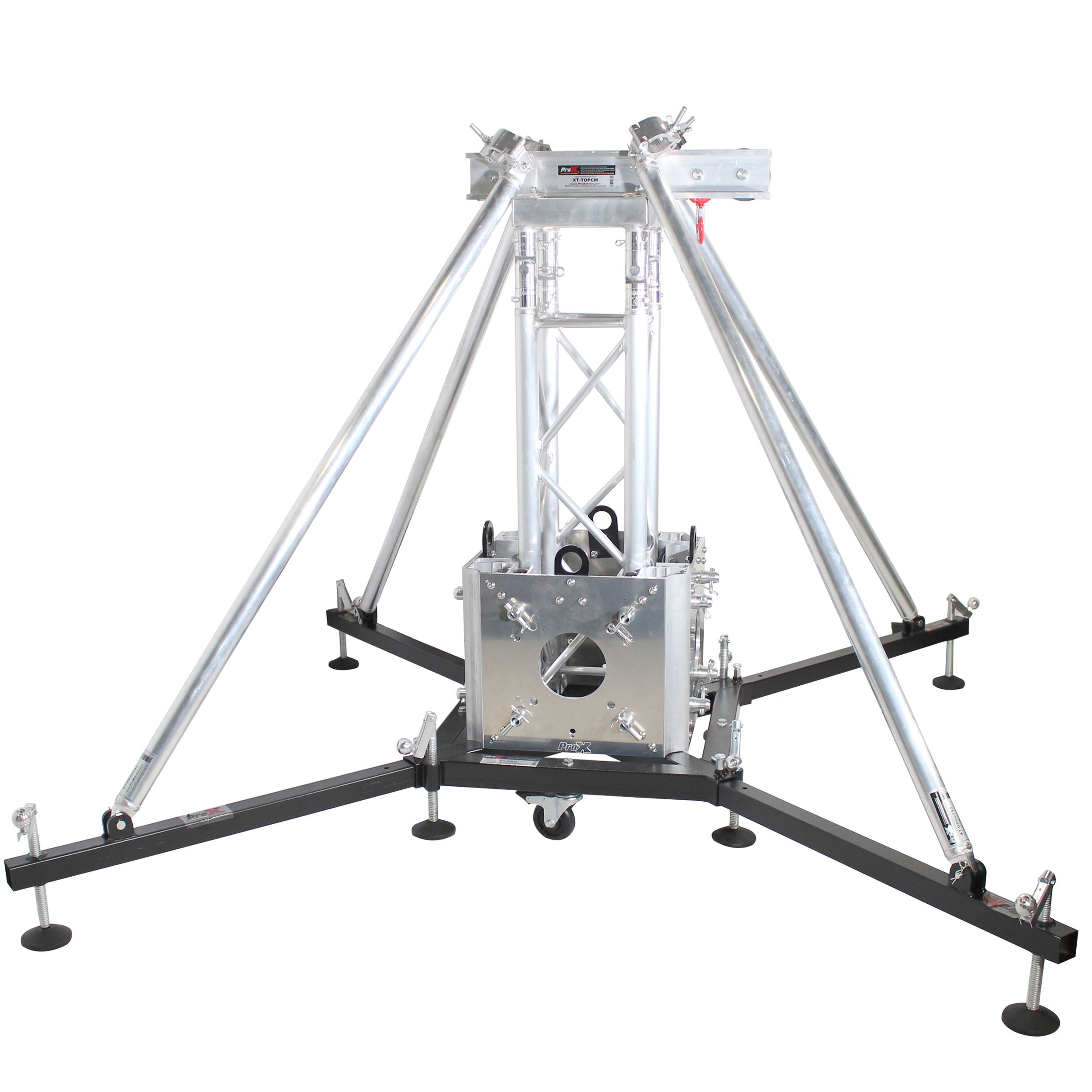 ProX Truss Tower Stage Roofing System Package -Top Block | Hinges | Base | Outriggers and 3.28 Ft. 2 mm Wall Truss Segment