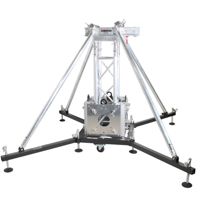 ProX Truss Tower Stage Roofing System Package -Top Block | Hinges | Base | Outriggers and 3.28 Ft. 2 mm Wall Truss Segment