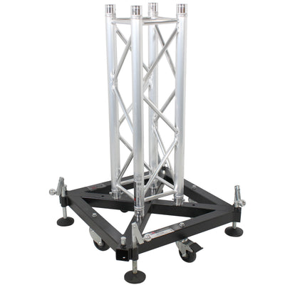 ProX Truss Tower Stage Roofing System Package -Top Block | Hinges | Base | Outriggers and 3.28 Ft. 2 mm Wall Truss Segment