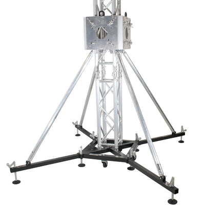 ProX Truss Tower Stage Roofing System Package -Top Block | Hinges | Base | Outriggers and 3.28 Ft. 2 mm Wall Truss Segment