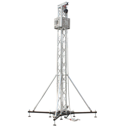ProX Truss Tower Stage Roofing System Package -Top Block | Hinges | Base | Outriggers and 3.28 Ft. 2 mm Wall Truss Segment