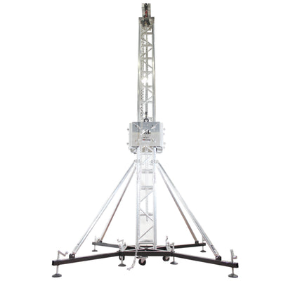 ProX PRO Truss Tower Stage Lift System Package -Top Block | Hinges | Base | Outriggers and 3.28 Ft. 3 mm Ladder Truss Segment