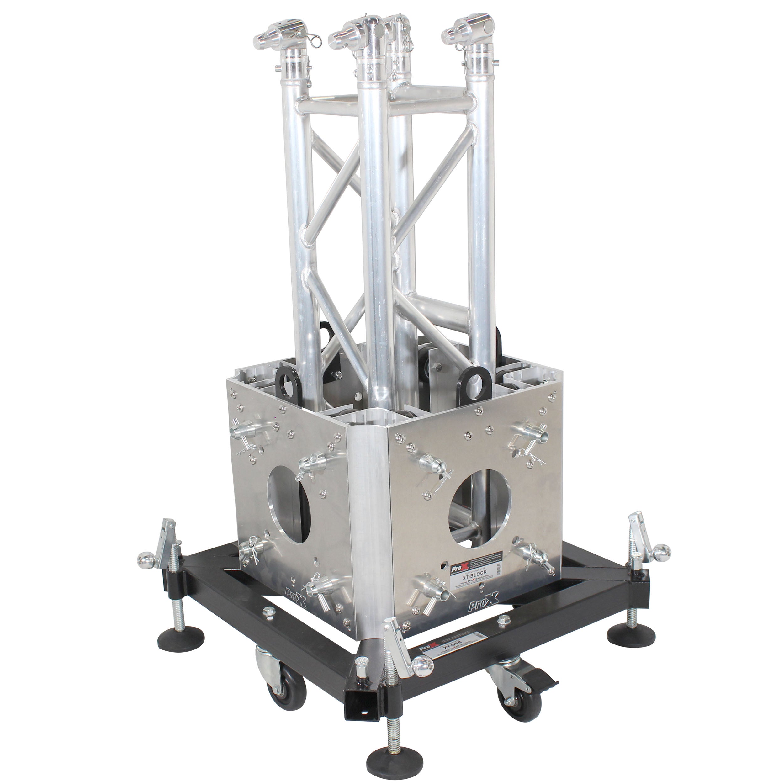 ProX PRO Truss Tower Stage Lift System Package -Top Block | Hinges | Base | Outriggers and 3.28 Ft. 3 mm Ladder Truss Segment
