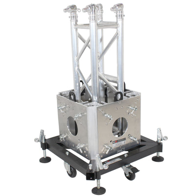 ProX PRO Truss Tower Stage Lift System Package -Top Block | Hinges | Base | Outriggers and 3.28 Ft. 3 mm Ladder Truss Segment