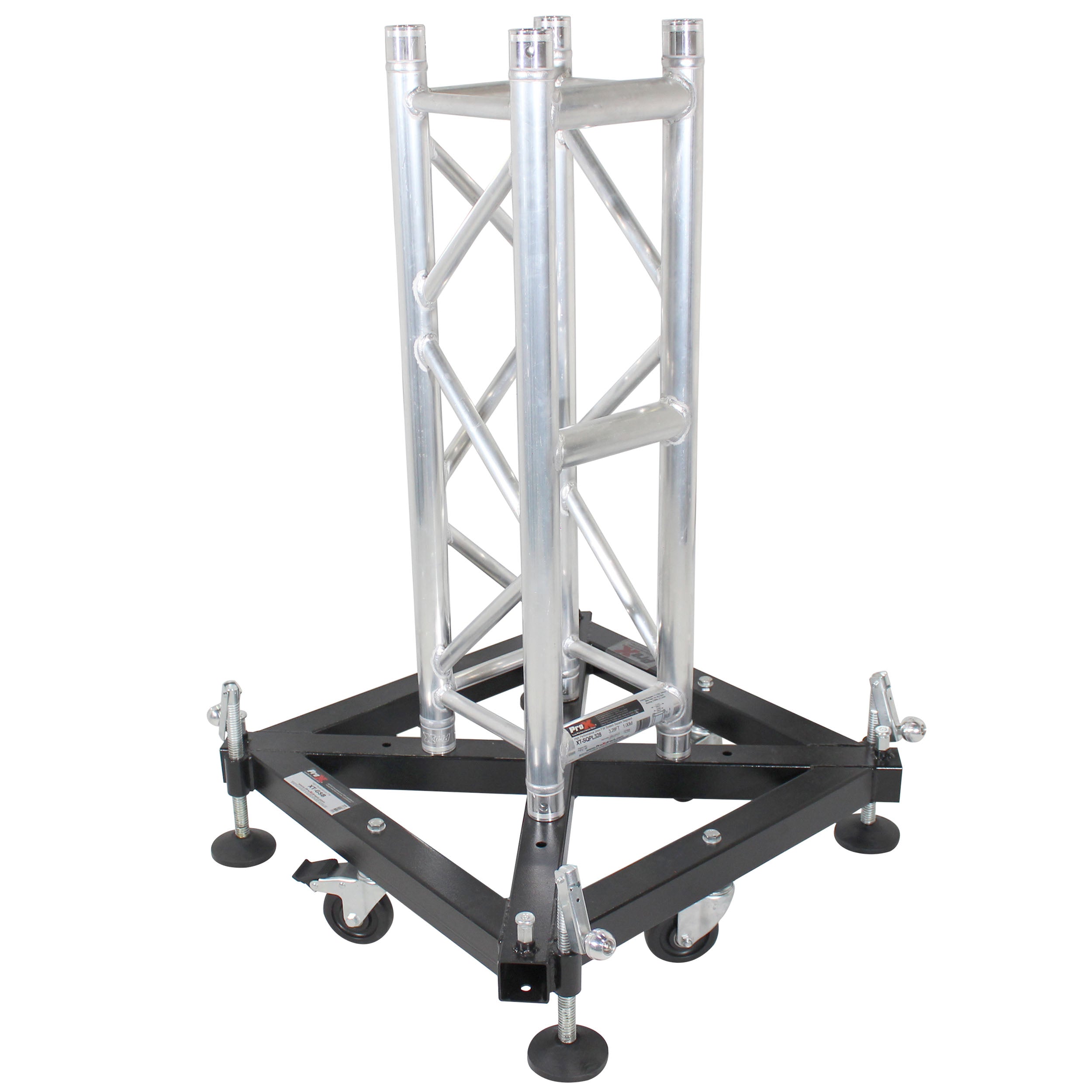 ProX PRO Truss Tower Stage Lift System Package -Top Block | Hinges | Base | Outriggers and 3.28 Ft. 3 mm Ladder Truss Segment