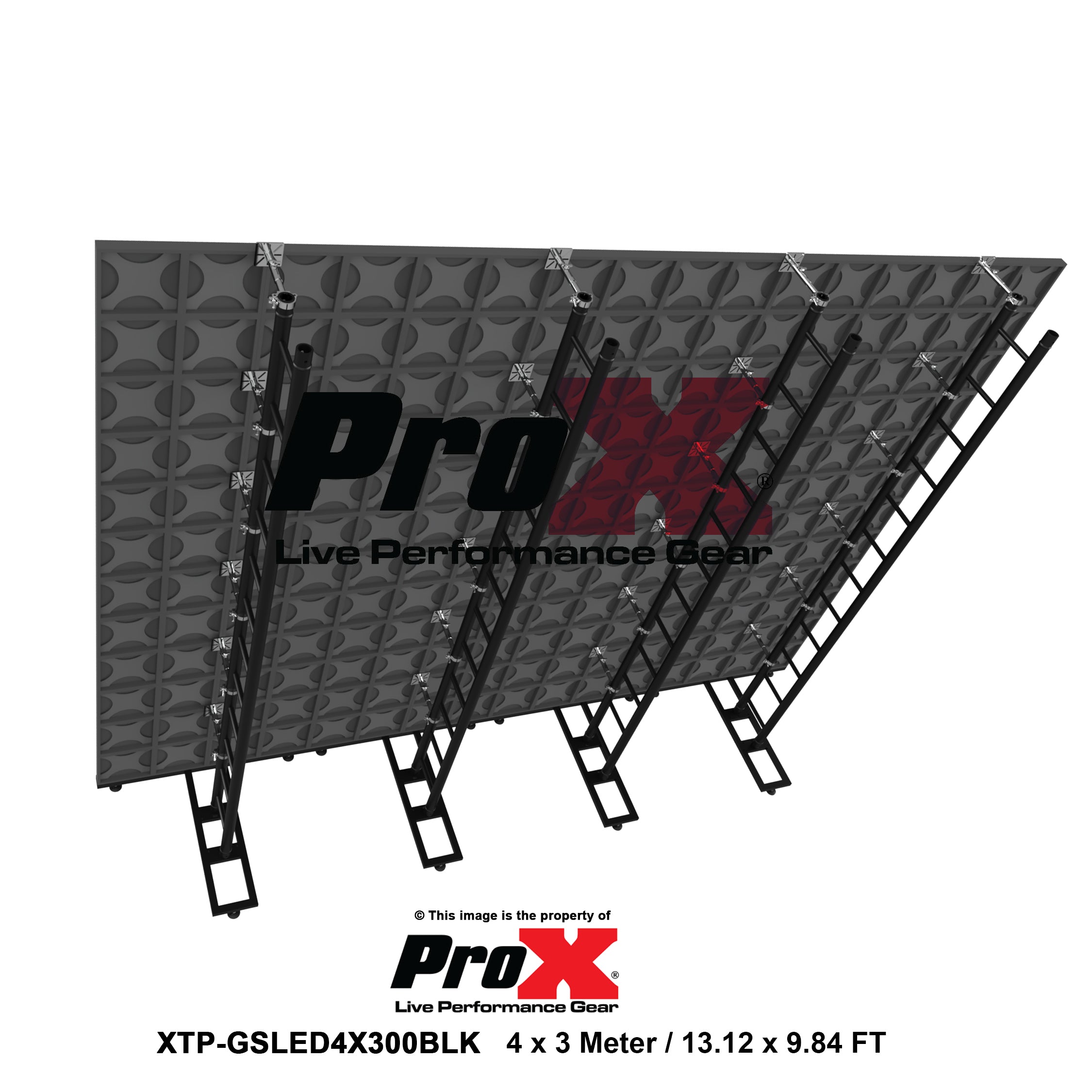 ProX LED Video Display Panel Ground Support System Package 4M/13.12FT Width x 3M/9.84FT Height in Black