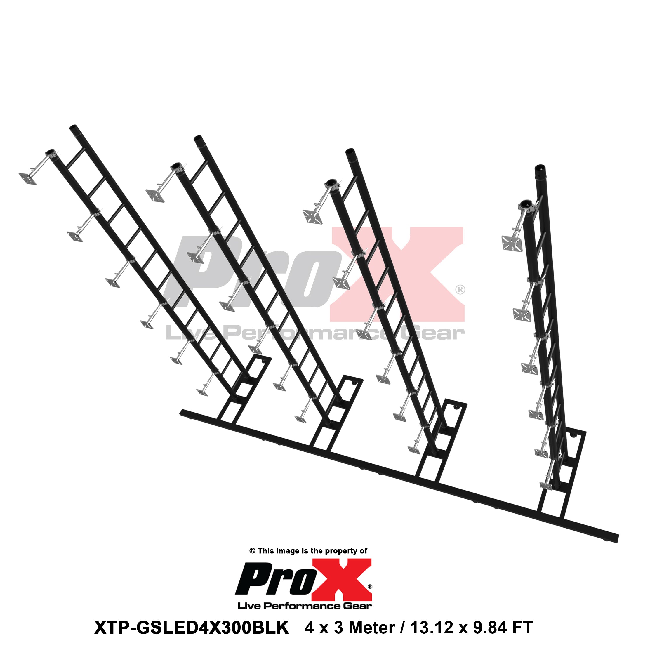 ProX LED Video Display Panel Ground Support System Package 4M/13.12FT Width x 3M/9.84FT Height in Black