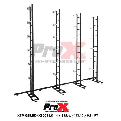 ProX LED Video Display Panel Ground Support System Package 4M/13.12FT Width x 3M/9.84FT Height in Black