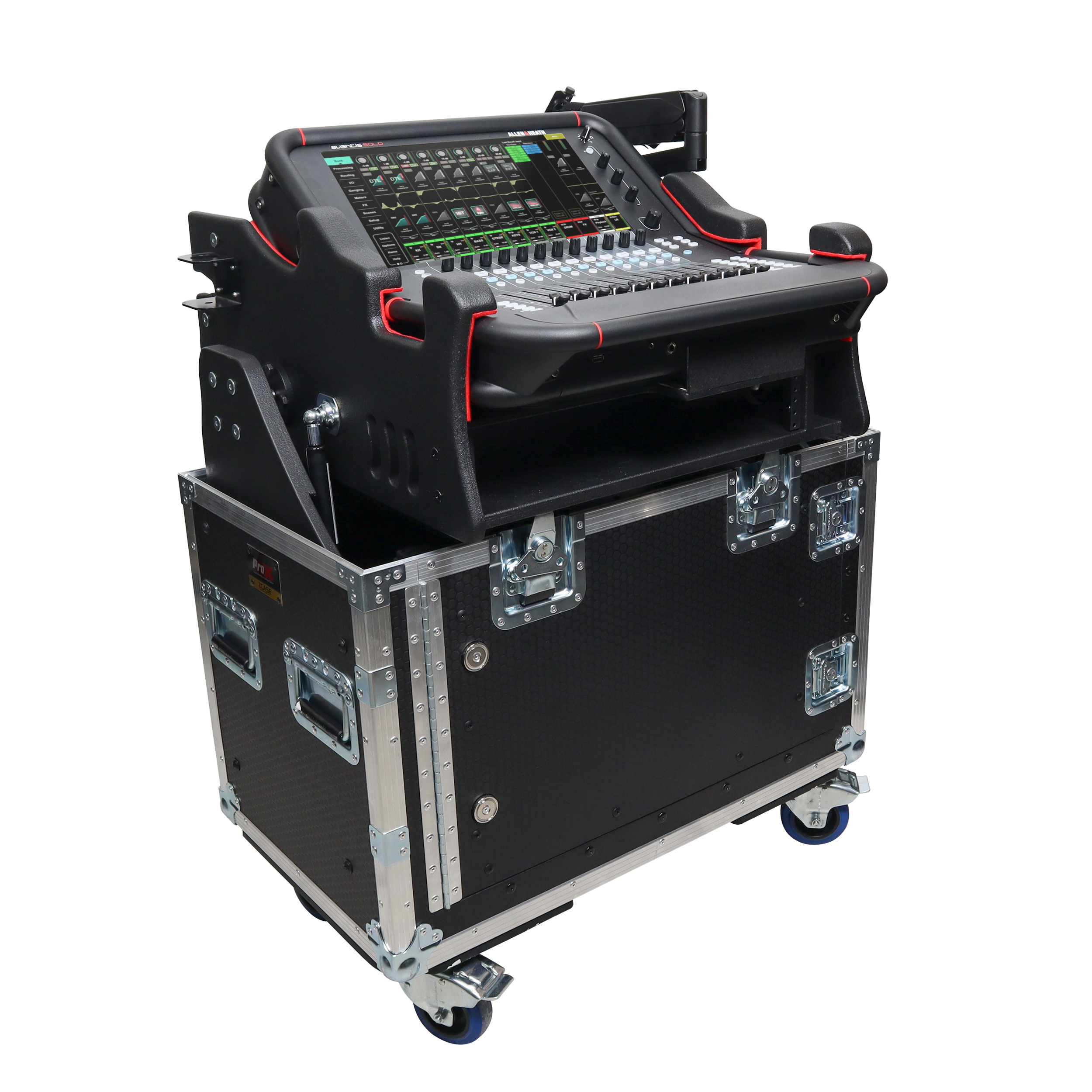 ProX Allen and Heath AVANTIS SOLO Flip-Ready Hydraulic Console Easy Retracting Lifting w/ 2U Rack Space Case by ZCASE