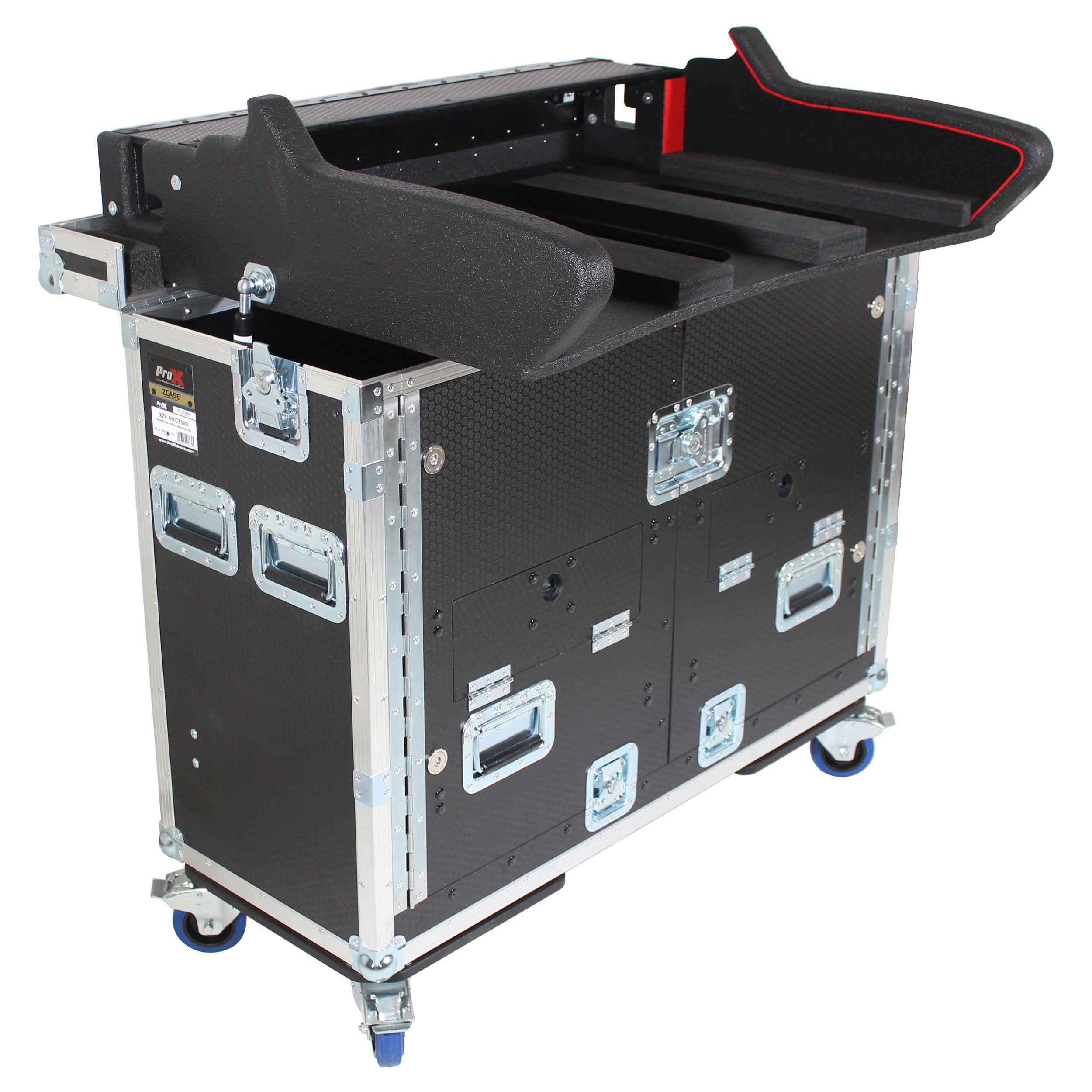 ProX Case for Allen and Heath DLive C3500 Console Flip-Ready Easy Retracting Hydraulic Lift by ZCase w/ Laptop Arm