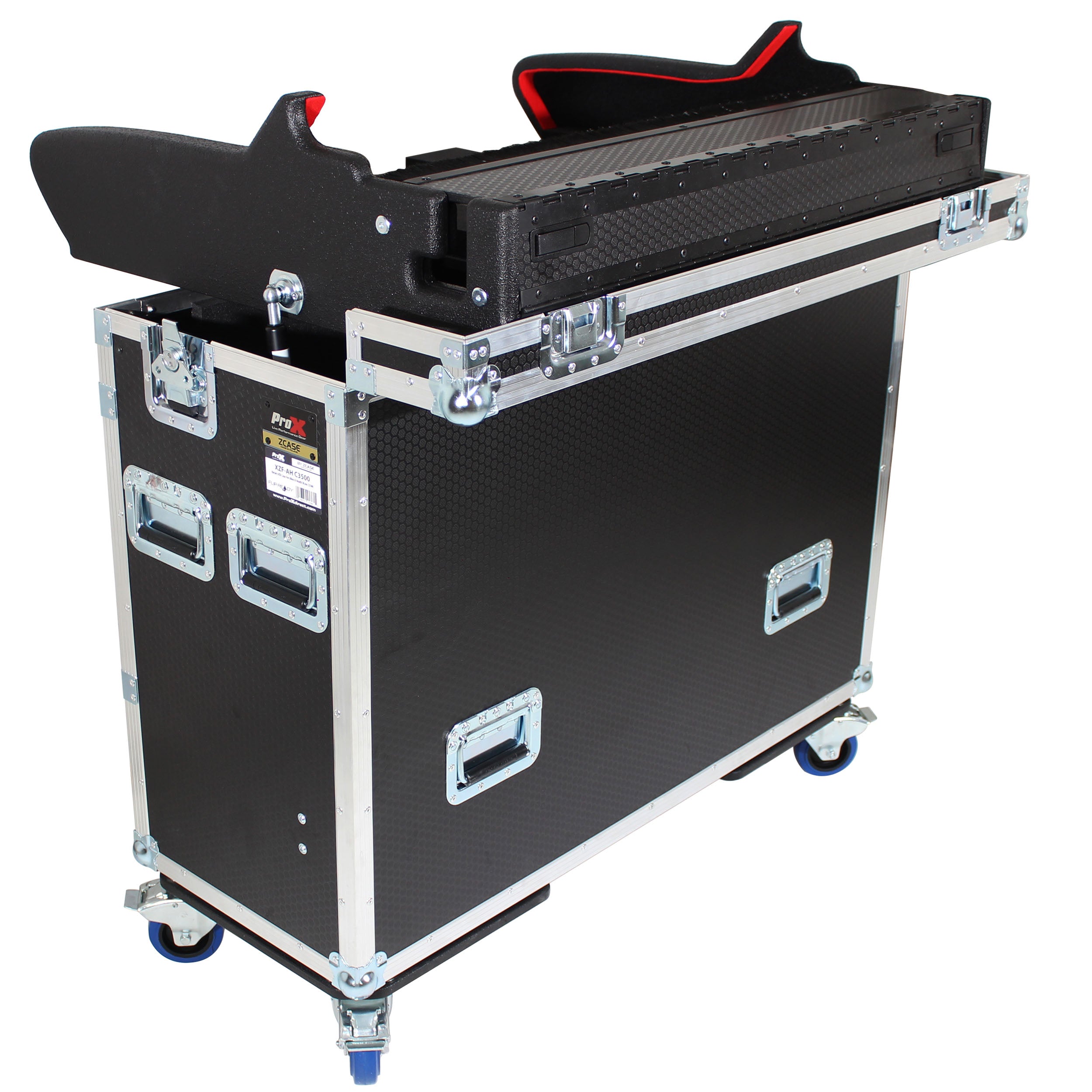 ProX Case for Allen and Heath DLive C3500 Console Flip-Ready Easy Retracting Hydraulic Lift by ZCase w/ Laptop Arm