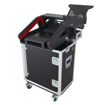 ProX Allen and Heath QU-5 Flip-Ready Hydraulic Console Easy Retracting Lifting Case 1U and Laptop Display Arm by ZCASE