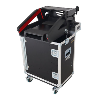 ProX Allen and Heath QU-5 Flip-Ready Hydraulic Console Easy Retracting Lifting Case 1U and Laptop Display Arm by ZCASE
