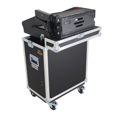 ProX Allen and Heath QU-5 Flip-Ready Hydraulic Console Easy Retracting Lifting Case 1U and Laptop Display Arm by ZCASE