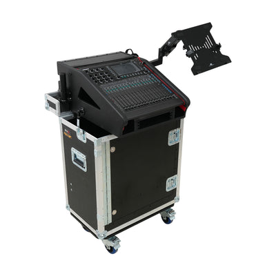 ProX Allen and Heath QU-5 Flip-Ready Hydraulic Console Easy Retracting Lifting Case 1U and Laptop Display Arm by ZCASE