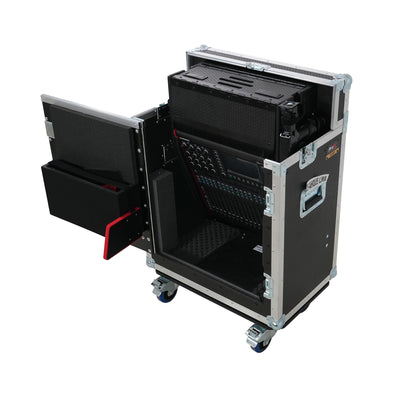 ProX Allen and Heath QU-5 Flip-Ready Hydraulic Console Easy Retracting Lifting Case 1U and Laptop Display Arm by ZCASE