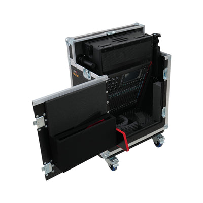 ProX Allen and Heath QU-5 Flip-Ready Hydraulic Console Easy Retracting Lifting Case 1U and Laptop Display Arm by ZCASE