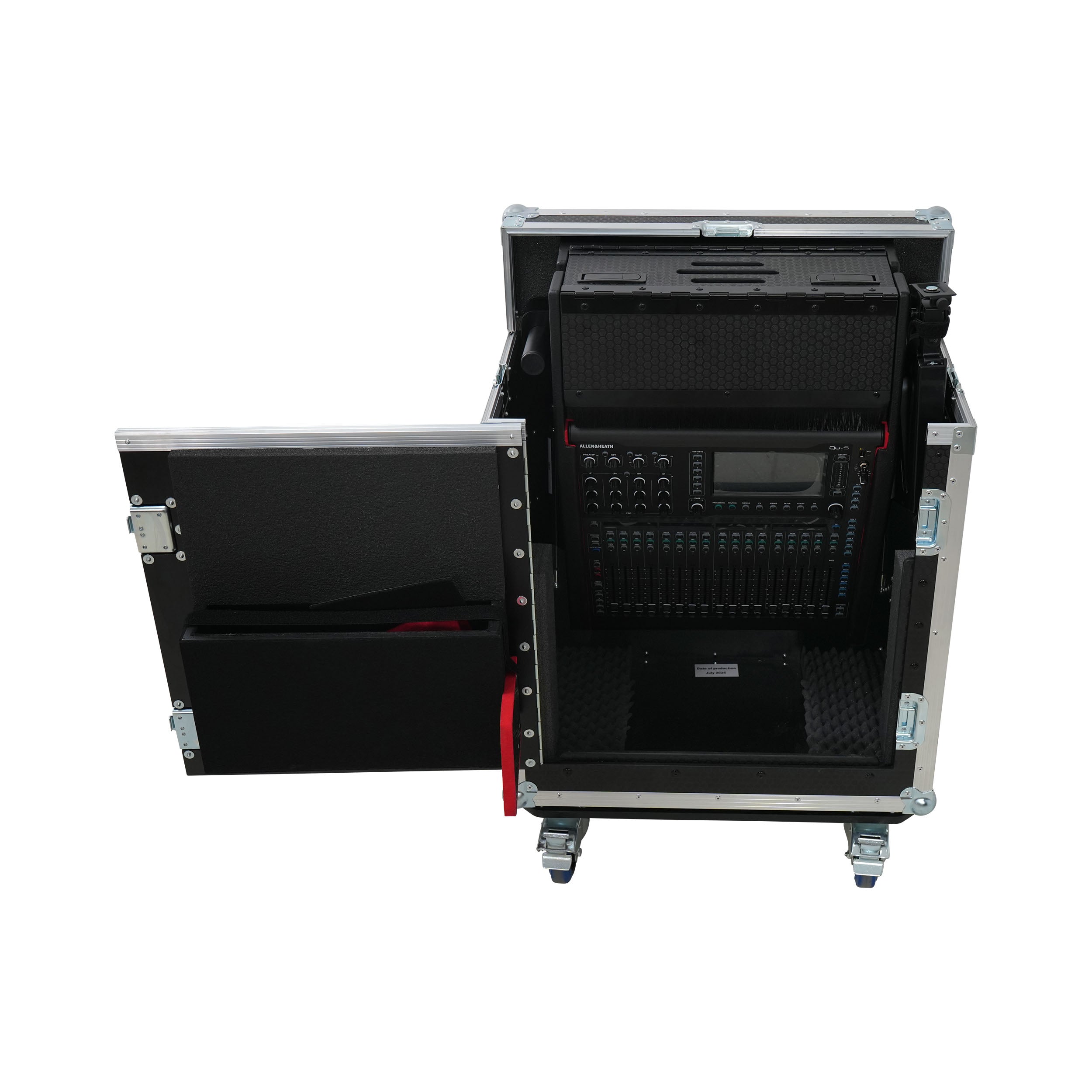 ProX Allen and Heath QU-5 Flip-Ready Hydraulic Console Easy Retracting Lifting Case 1U and Laptop Display Arm by ZCASE