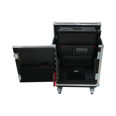 ProX Allen and Heath QU-5 Flip-Ready Hydraulic Console Easy Retracting Lifting Case 1U and Laptop Display Arm by ZCASE