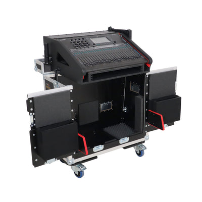 ProX Allen and Heath QU-6 Flip-Ready Hydraulic Console Easy Retracting Lifting Case 1U and Laptop Display Arm by ZCASE