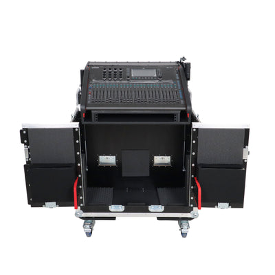 ProX Allen and Heath QU-6 Flip-Ready Hydraulic Console Easy Retracting Lifting Case 1U and Laptop Display Arm by ZCASE
