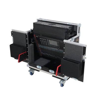 ProX Allen and Heath QU-6 Flip-Ready Hydraulic Console Easy Retracting Lifting Case 1U and Laptop Display Arm by ZCASE