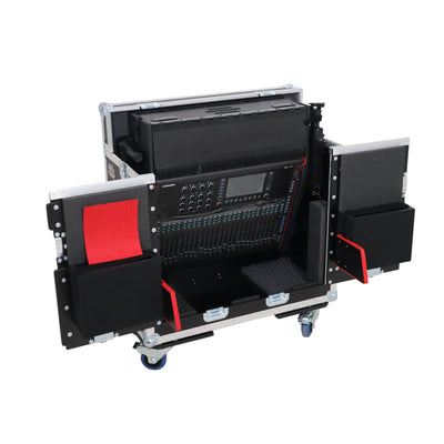 ProX Allen and Heath QU-6 Flip-Ready Hydraulic Console Easy Retracting Lifting Case 1U and Laptop Display Arm by ZCASE