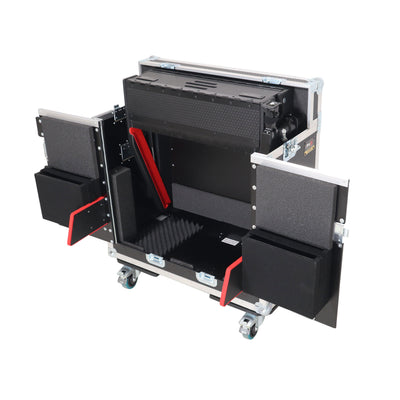 ProX Allen and Heath QU-6 Flip-Ready Hydraulic Console Easy Retracting Lifting Case 1U and Laptop Display Arm by ZCASE