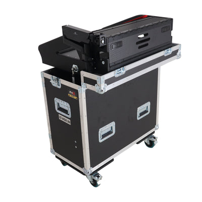 ProX Allen and Heath QU-6 Flip-Ready Hydraulic Console Easy Retracting Lifting Case 1U and Laptop Display Arm by ZCASE