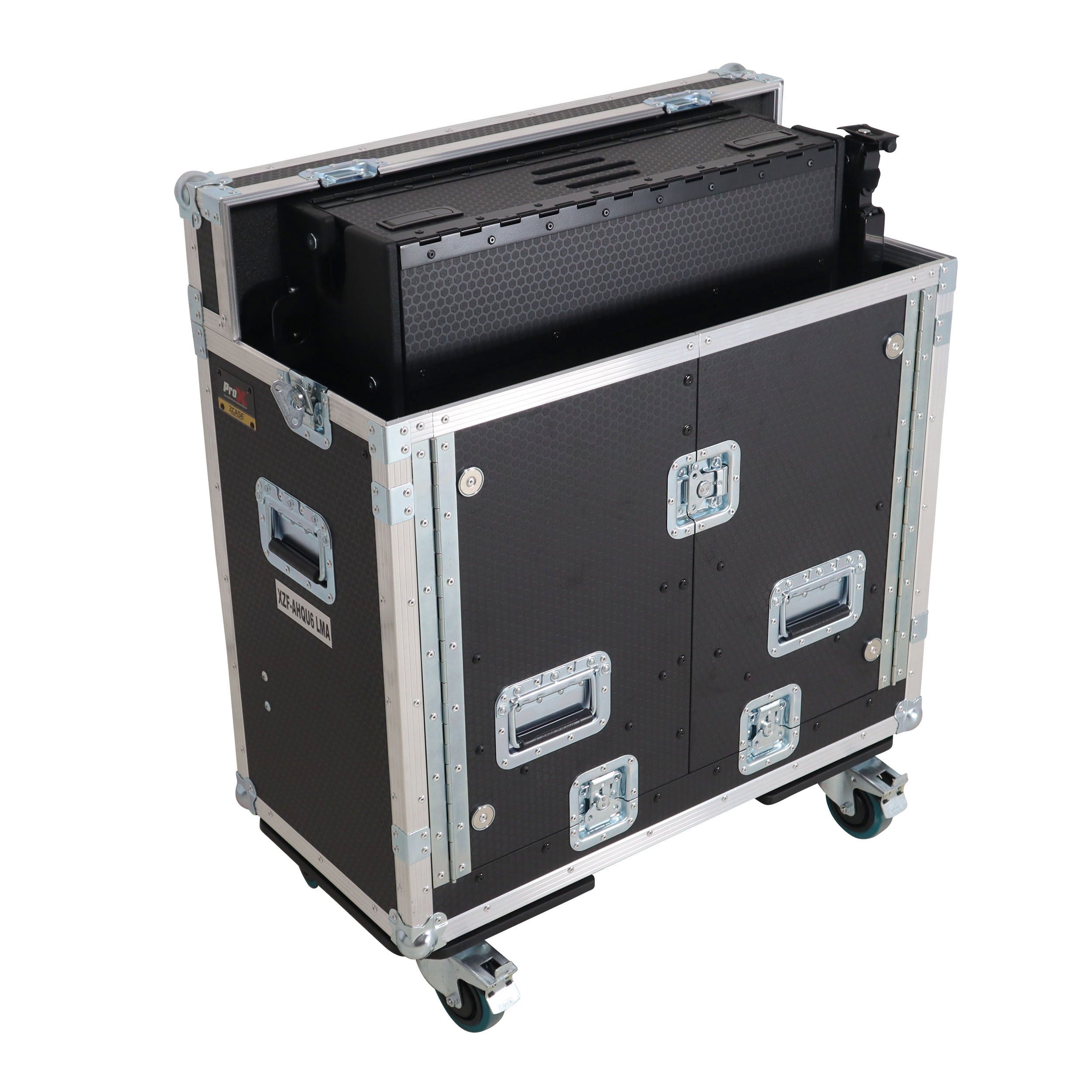 ProX Allen and Heath QU-6 Flip-Ready Hydraulic Console Easy Retracting Lifting Case 1U and Laptop Display Arm by ZCASE