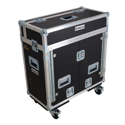 ProX Allen and Heath QU-6 Flip-Ready Hydraulic Console Easy Retracting Lifting Case 1U and Laptop Display Arm by ZCASE