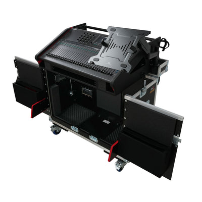 ProX Allen and Heath QU-7 Flip-Ready Hydraulic Console Easy Retracting Lifting Case 1U and Laptop Display Arm by ZCASE