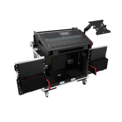 ProX Allen and Heath QU-7 Flip-Ready Hydraulic Console Easy Retracting Lifting Case 1U and Laptop Display Arm by ZCASE