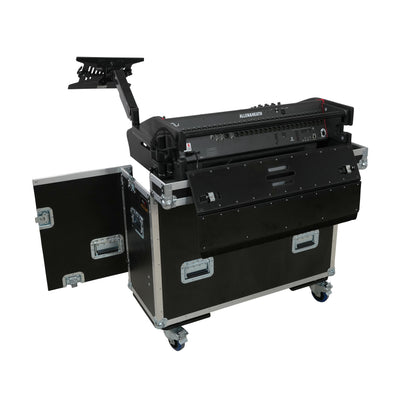 ProX Allen and Heath QU-7 Flip-Ready Hydraulic Console Easy Retracting Lifting Case 1U and Laptop Display Arm by ZCASE